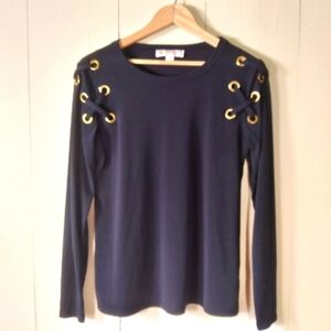 MIchael Kors black long sleeve shirt